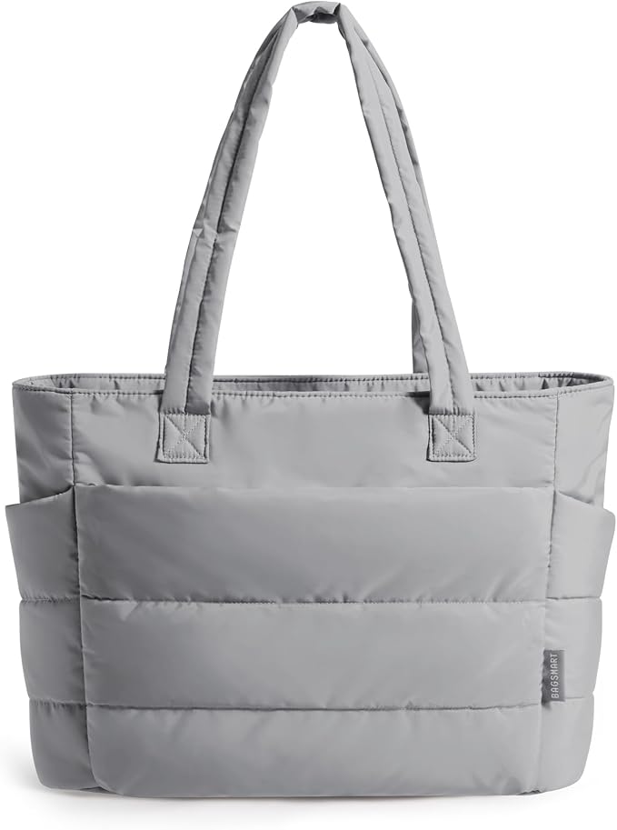 BAGSMART Tote Bag for Women, Lightweight Puffy Tote Bag with Compartments Shoulder Bag Handbag for Travel, Work, Gym | Lightweight