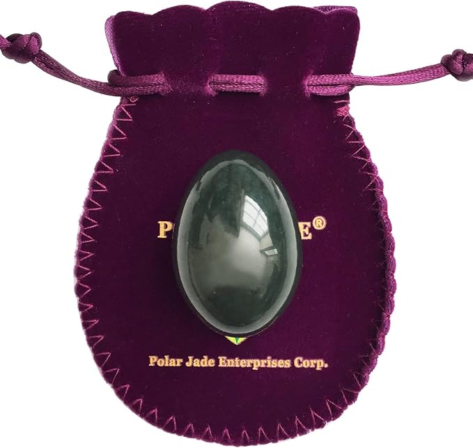 Nephrite Jade Stone Egg – Large Size (50 × 35 mm), 100% Natural Canadian Jade (BC Jade), Polished Gemstone Egg
