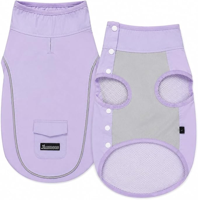 Dog Sun Protection Cooling Shirt,UPF 50+ UV Protection,Lightweight Breathable Cooling Vest, Sunblock Summer Clothes for Dogs (Grape Purple, XXL, Side Snap-Buttons)