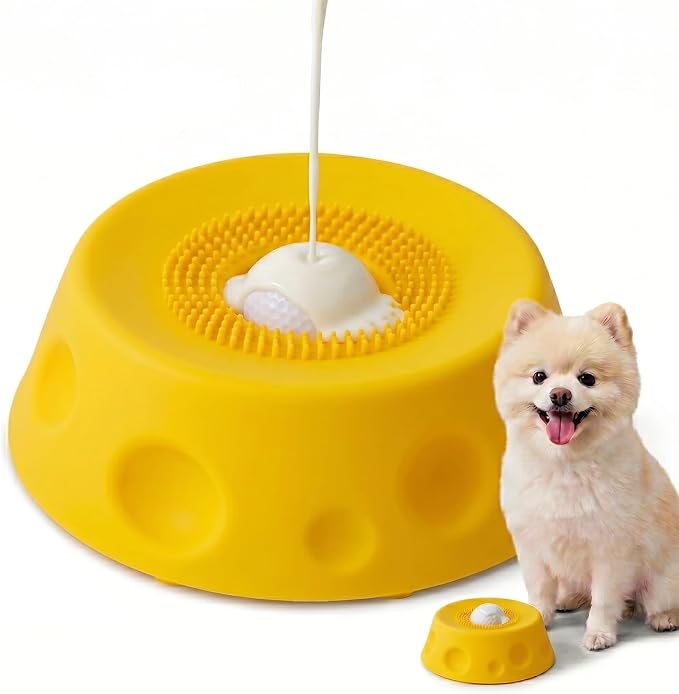 Lick and Roll Bowl for Dogs - Slow Feeder with Rolling Ball, Anxiety Relief