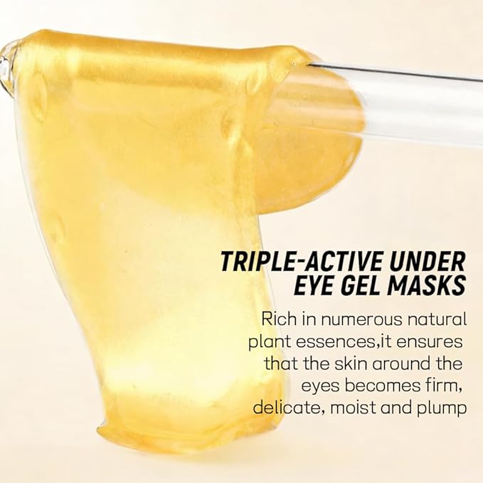 CYANPHY Under Eye Gel Masks with PDRN, Tallow, Collagen, Hyaluronic Acid, Peptides, 24k Gold Cooling Eye Patches for Dark Circles, Puffiness, Fine Lines Eye Mask Birthday Gift (24 Pairs)