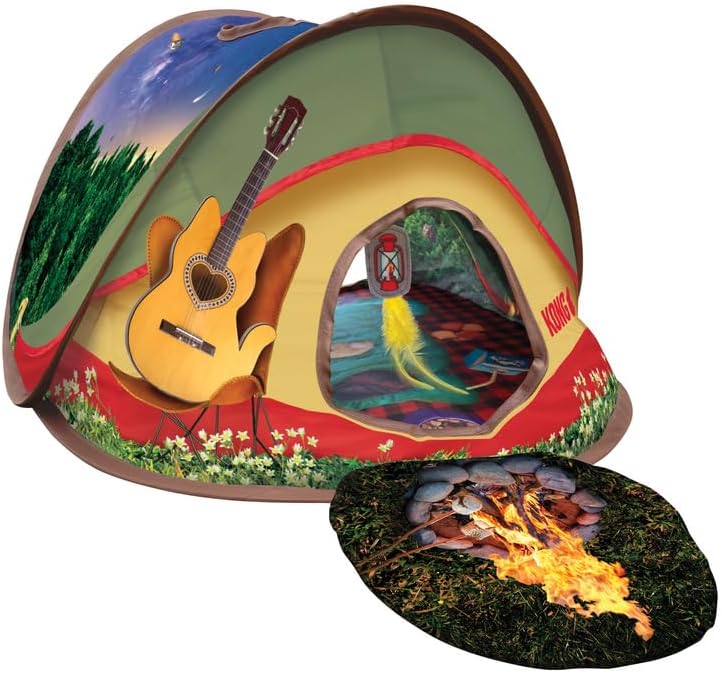 KONG PlaySpaces Glamping Tent Cat Hideaway, Collapsible House