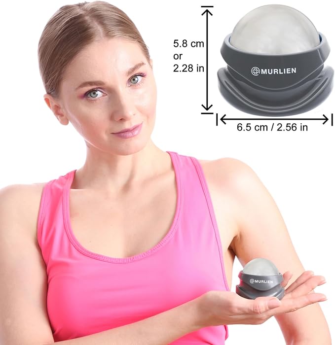Massage Roller Ball, Tight and Sore Muscles Relief, Manual Massager, Alleviating Shoulder, Arms, Back, Legs, Calves or Muscle Tension - White