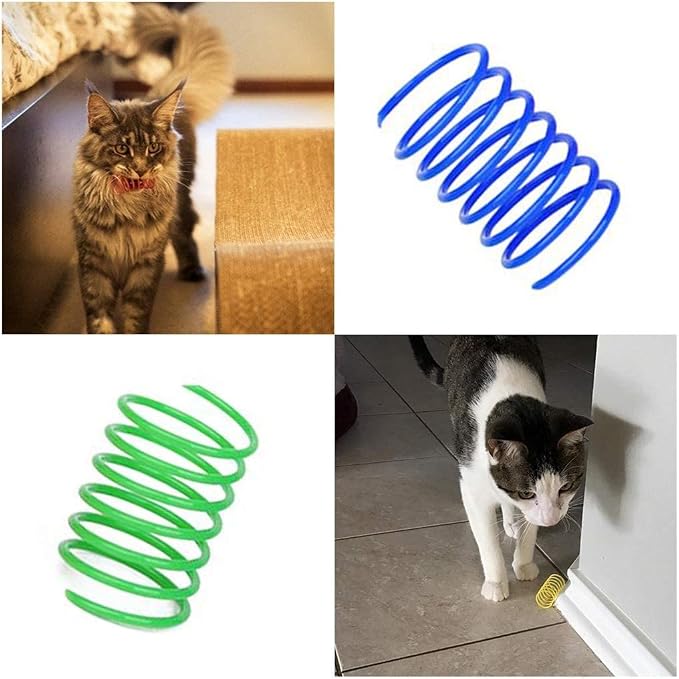 Andiker Cat Spring Toy, 12 Pc Colorful Cat Kicker Toys Interactive Cat Toys for Indoor Cats Swatting, Biting, Hunting to Kill Time and Keep Fit