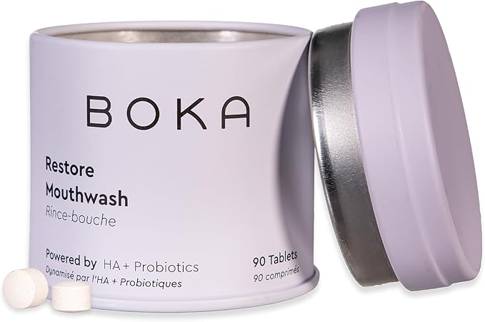 Boka Travel Size Mouthwash Tablets - Hydroxyapatite, Fluoride Free & Alcohol Free - Chewable Tablets to Freshen Breath - (90 Pcs, Mint)