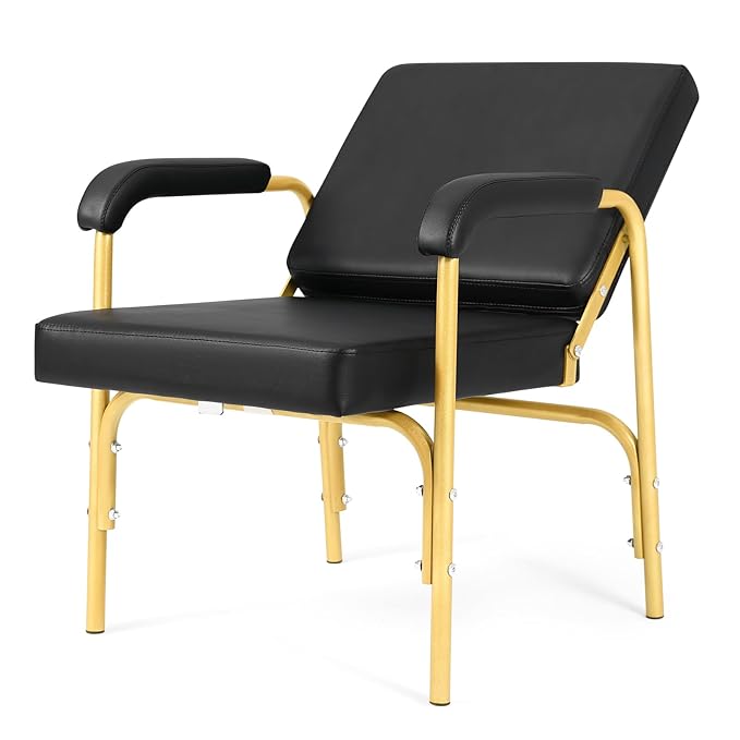 Artist hand Shampoo Chair for Salon Reclinng Salon Chair Barber Chair Hair Stylist Auto Recline Chairs Shampoo Spa Beauty Equipment(Gold)