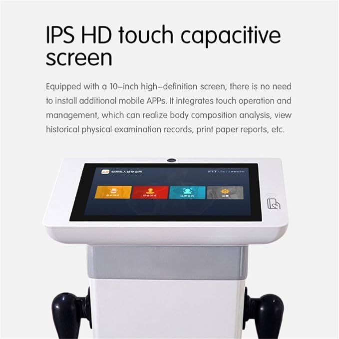 10.1 inch HD Touchscreen Body Composition Monitor - Bioimpedance Analysis Machine with Ultrasonic Height Measurement for Weight Control & Fat Analysis | Health Management Tool