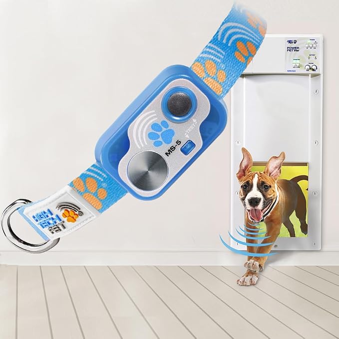 Genuine MS-5® Designer Series Automatic Pet Door Collar Tested & Certified by High Tech Pet for Dogs and Cats - Complies with Power Pet Door Performance Warranty, Waterproof (PAW, Dog)