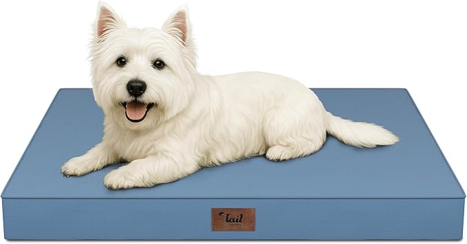 Waterproof Orthopedic Dog Crate Bed for Small Dogs & Cats | Egg Crate Foam, Fits 24x18 Crates, TPU Waterproof Layer, Machine Washable 1680D Oxford Cover, Small Pets Up to 20 lbs