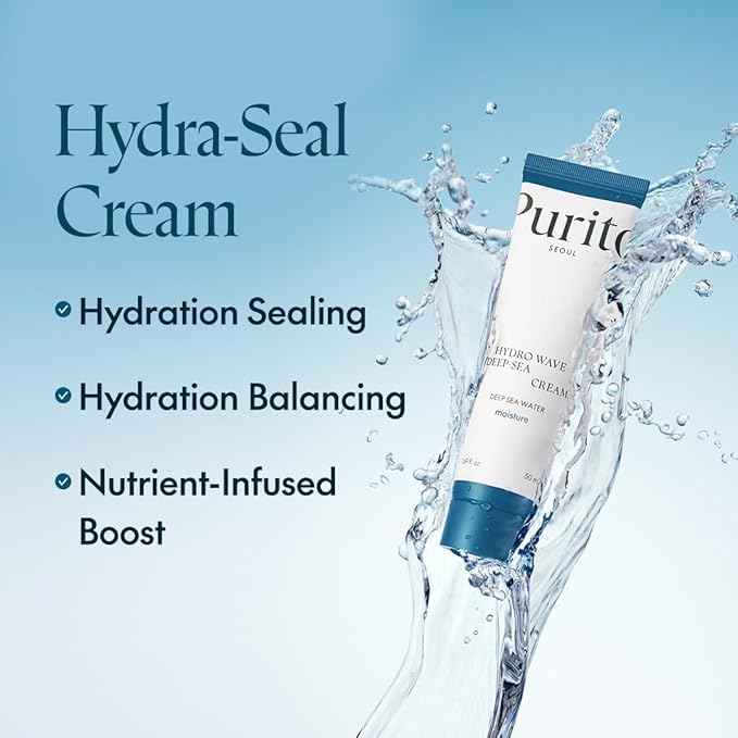 PURITO Deep Sea Cream, Hydration, Lightweight, for All Skin Types, Daily Face Moisturizer, Vegan & Cruelty-Free, Korean Skin Care, 50ml 1.69fl.oz