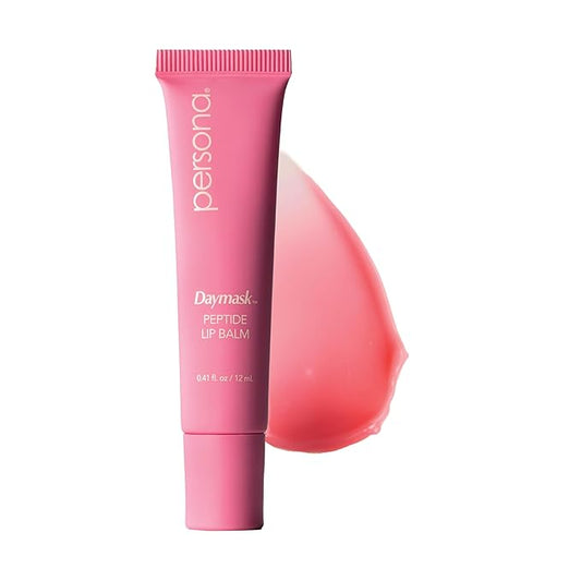 PERSONA Daymask Peptide Lip Balm | Rich, Glossy Hydration | With Oat Kernel Oil, Squalane & Peptide Complex | Vegan, Fragrance-Free, Sensitive-Lip Safe (0.3 oz) | Made in USA, Bubble