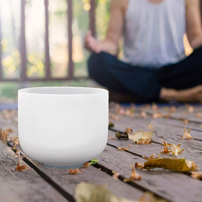 SOLSHINE Crystal Singing Bowl B Note 440HZ 8 inch Crown Chakras Crystal Striker and O-ring included, Meditation Sound Bath Sound Healing Chakra Singing Bowl
