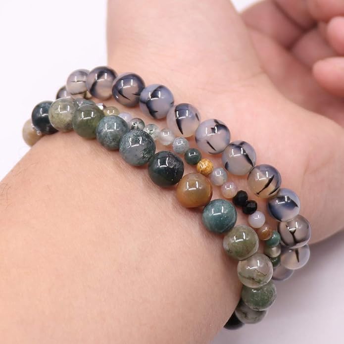 UEUC Tree of Life Yoga Healing Stone Bracelets,Multilayer Lotus Chakra Stone Reiki Bracelet Sets,Anxiety Crystal Natural Stone,for Women Stress Relief