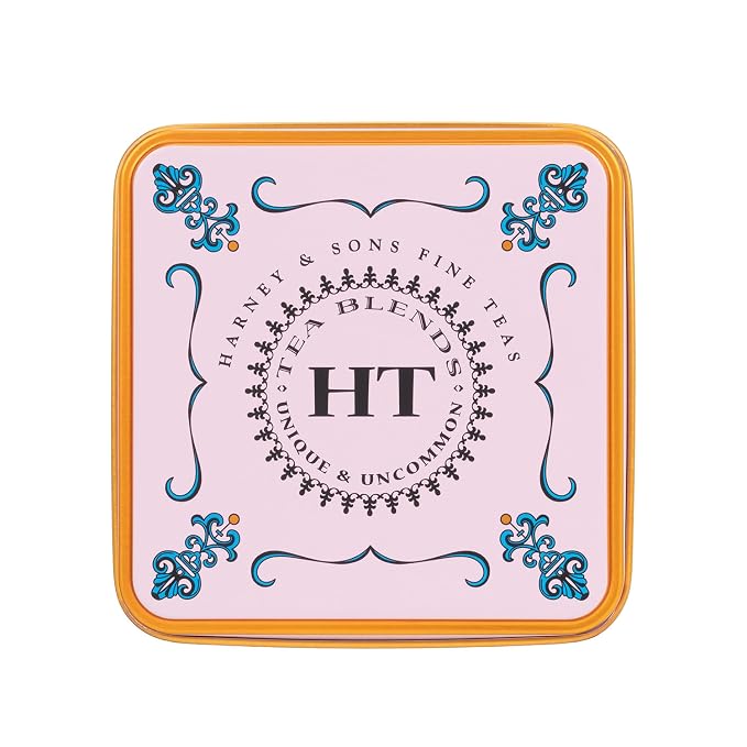 Harney & Sons Caffeinated Blossom Green Tea Tin Sachets Pink 31629, Cherry, 20 Count (Pack of 1)