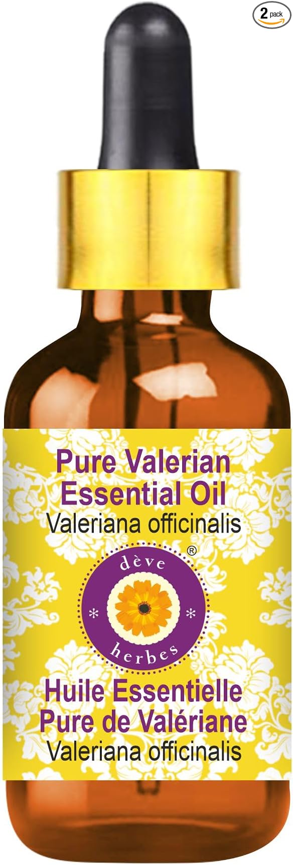 Deve Herbes Pure Valerian Essential Oil (Valeriana officinalis) with Glass Dropper Steam Distilled 30ml (1 oz)