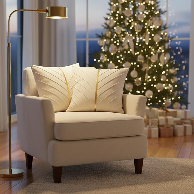 Velvet Throw Pillow Covers 22x22 inch Pack of 2 Gold Decor Beige | Soft Solid Pillow Covers,Modern Luxury Home Decor,for Couch Chair Sofa Bedroom Livingroom,Hidden Zipper,Ideal Gift,Easy Care