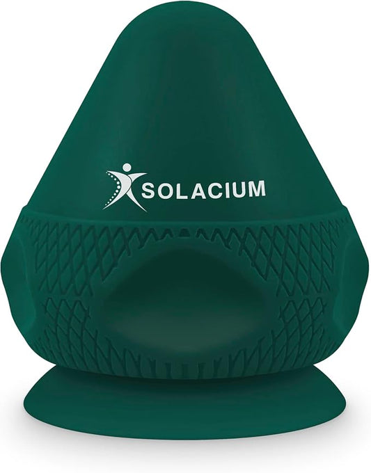 Solacium Mountable Massage Therapy Tool - Multi-Surface Suction Cup Wall Massage Tool for Sore Muscles, Myofascial Release, Stress Relief, Trigger Point and Deep Tissue Massage (Dark Green)