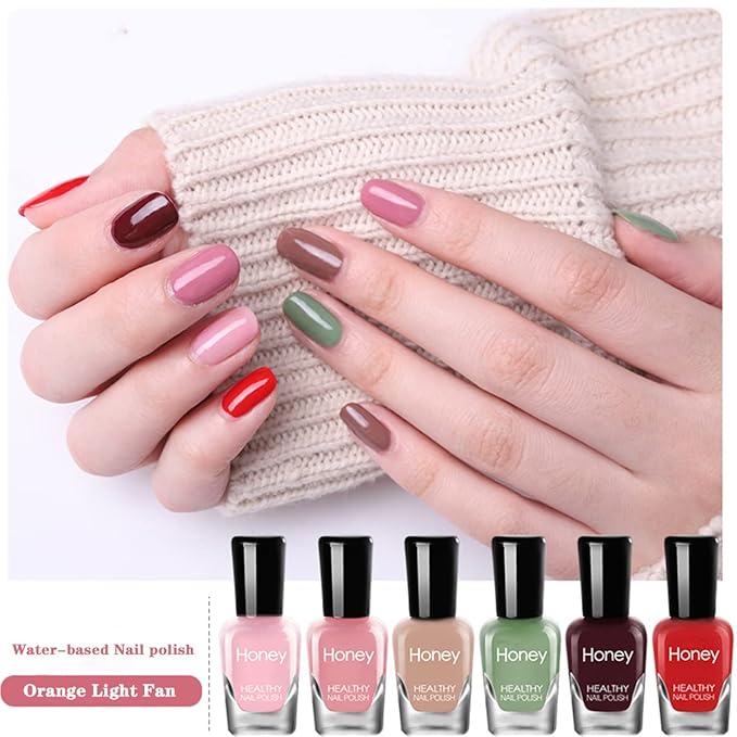 Non-Toxic, Easy Peel Off, Fast Dry Nail Polish Set - Eco-Friendly & Organic Water-Based for Women, Teens, Kids (12 Bottles)