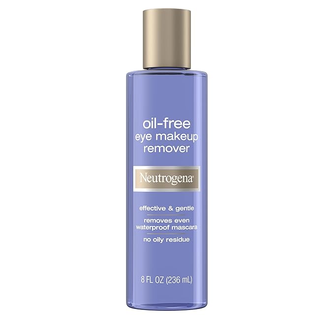 Neutrogena Gentle Oil-Free Eye Makeup Remover & Cleanser for Sensitive Eyes, Dissolves Waterproof Mascara, Non-Greasy Liquid Makeup Remover, Dermatologist & Ophthalmologist Tested, 8 fl. oz