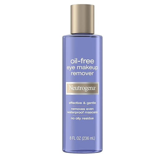 Neutrogena Gentle Oil-Free Eye Makeup Remover & Cleanser for Sensitive Eyes, Dissolves Waterproof Mascara, Non-Greasy Liquid Makeup Remover, Dermatologist & Ophthalmologist Tested, 8 fl. oz
