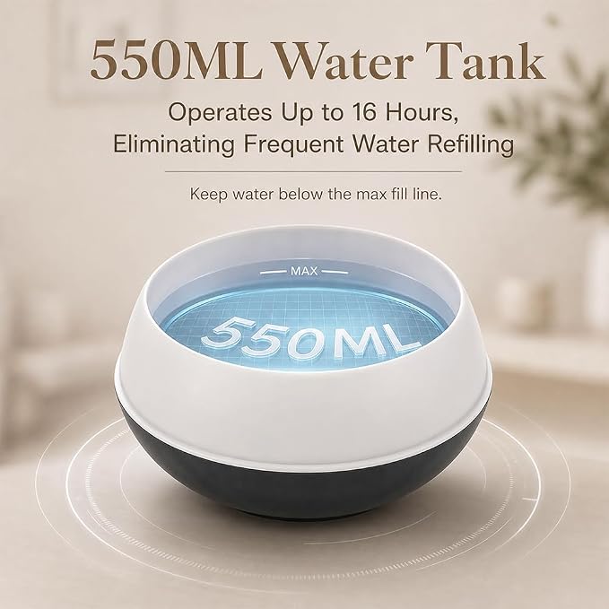 Essential Oil Diffuser 550ML Large Capacity with Remote for Home | Auto-off Functuon,Remote Control,7 LED Color Light,Timer Setting for Large Room Living Room Office Bedroom