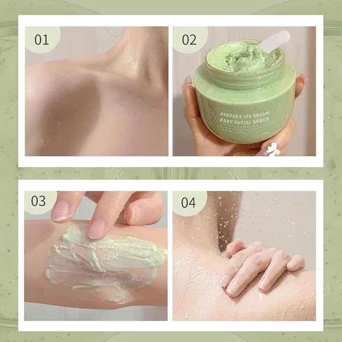 Body Scrub - Exfoliates & Deeply Nourishes for Smooth, Radiant Skin (Avocado)