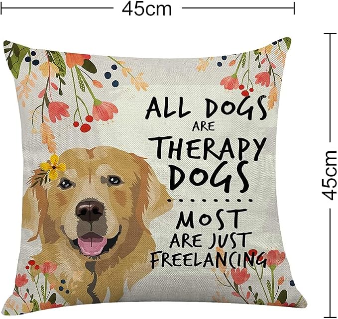 Littlefa Inspiring Gifts Cute Colour Golden Dog Throw Pillow Cover Golden Dog Cushion Cover Decorative Pillowcase Living Room Bedroom Decor for Girls Friends Daughter Niece Women - All Dogs