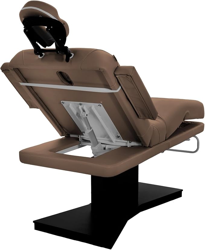 SKINACT Milo 3.0 Motor (with Independent Leg Adjustment) Electric Massage & Facial Bed/Table Sand top and Dark Brown Base
