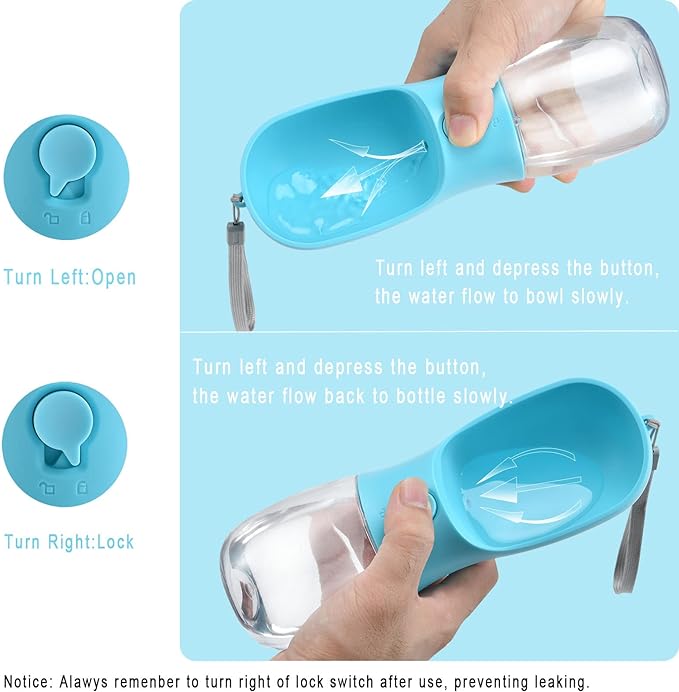 Cibaabo Dog Water Bottle Portable with Food Container & Filter for Travel | Feeding & Hydration | Travel Water Bowl | Portable Pet Dispenser | Dog Gifts | Puppy Essentials | for Hiking Camping Beach