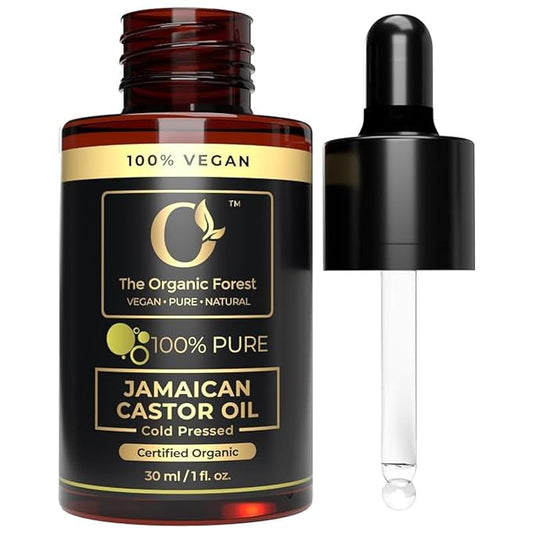 Jamaican Black Castor Oil - Organic Cold Pressed for Hair Growth & Scalp Nourishing, Deep Moisturizing for Body, Skin, Nail, Cuticle, Eyelash, Eyebrow, Beard & Shaving