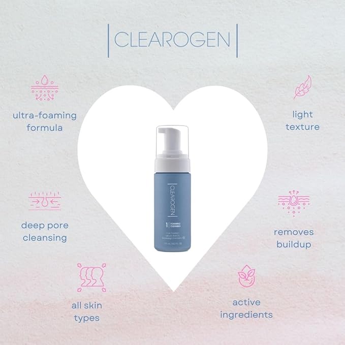Clearogen Foaming Facial Cleanser, Face Wash Women/Men, Facewash, Face Soap, Acne Cleanser Face Wash, Facial Wash, Foaming Face Wash