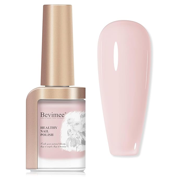 Nail Polish Nude Pink Quick Dry Sheer Color Nail Lacquer Non Gel Long Lasting Regular Fast Dry Fingernail Polish DIY Salon Gift for Women 12ML
