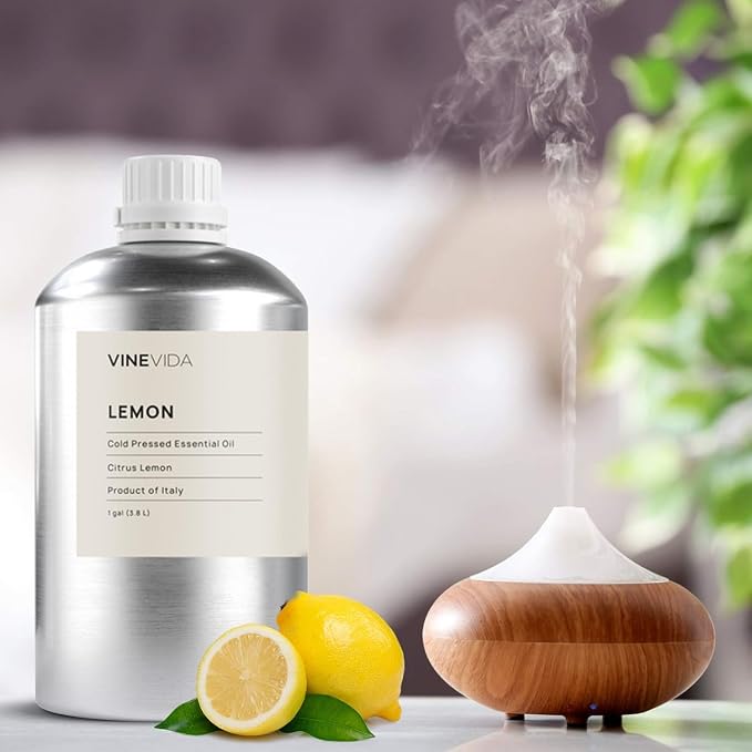 VINEVIDA [128oz] Pure Lemon Essential Oil - Bulk Essential Oil for Soap Making and Candle Making