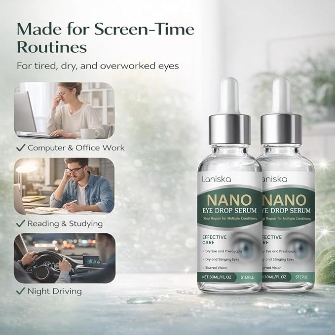 Eyes Optifusion Drops, Herbionyx Nano Drop Serum with Lutein, Vitamin C/E. 2pcs