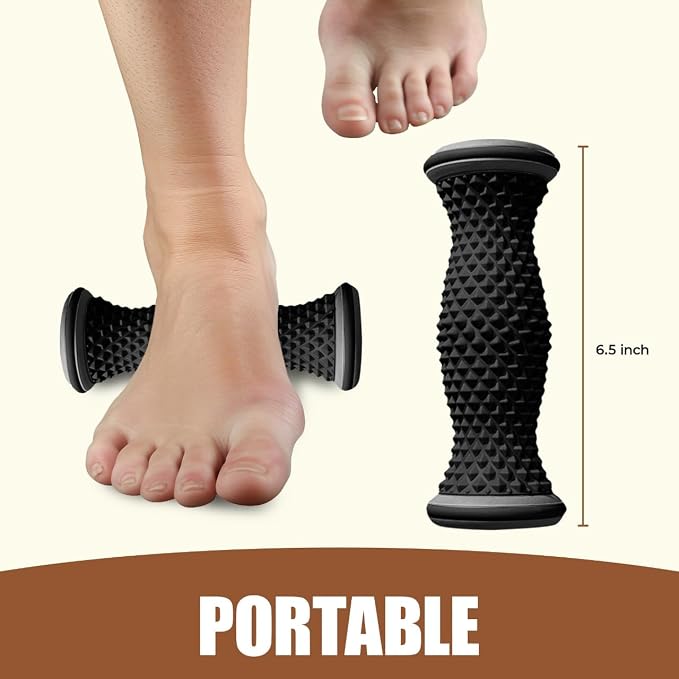 Foot Massager Roller - Portable | Arch & Plantar Fasciitis Relief Tool - Deep Tissue Muscle Massage Roller for Feet,Carf, Heel Pain