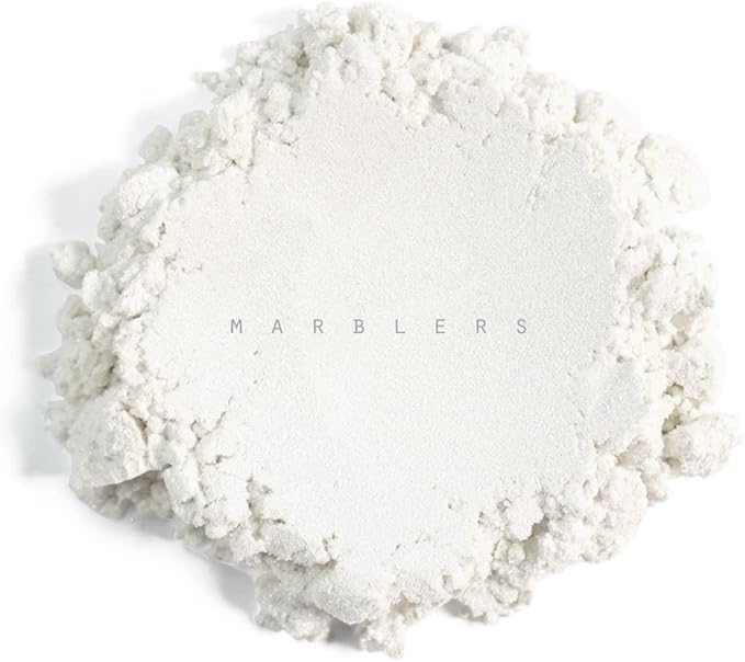 MARBLERS White Mica Powder [Cream White] 4oz (113g) | Cosmetic | Epoxy Resin Pigment, Dye | Non-Toxic, Vegan, Cruelty-Free | Lip Gloss, Nails, Body Butter, Bath Bomb, Candle & Soap Making
