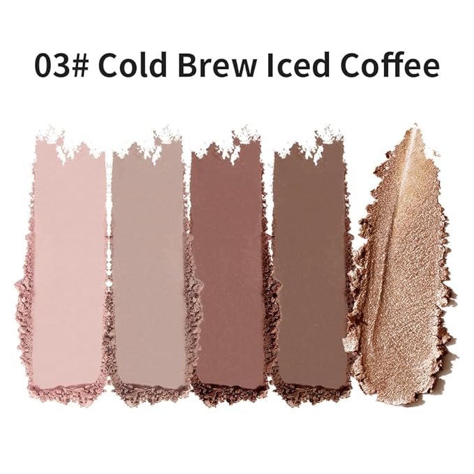 Neutral Nude Warm Matte & Shimmer Eyeshadow Palette, Pink Cocoa Brown & Champagne Gold Shades, High Pigment Blendable Long-Lasting Eye Shadow Contour Makeup for Daily Natural Looks 3