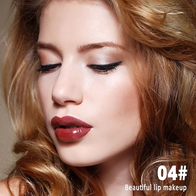 evpct Cranberry Red Shiny Glossy Longwear No-Budge Liquid Lip Color Lipstick Makeup, Highly Pigmented Color Instant Shine, Waterproof Long Lasting Lipstick for Women, Lip Stain Gloss Lip Liner Brush