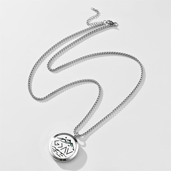 Essential Oil Diffuser Stainless Steel Necklace for God is Greater Than The Highs and Lows, Best for Aromatherapy-Perfume, Fragrance, Scent Diffusers Gift for Daughter Son Dad and Mom