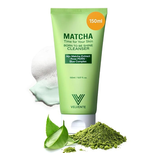 Matcha Gentle Deep Pore Cleansing Facial Cleanser, Low-pH Face Wash for Pore Refining, Rose PDRN Hydrating Daily Facial Wash Redness & Sensitive Skin Friendly, Korean Skincare(5.07 fl.oz.)