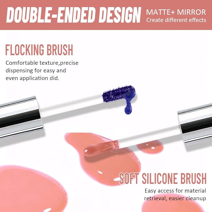2-in-1 Nude Pink Lip Stain Peel Off & Hydrating Plumping Lip Oil with Tweezer, of Women Long Lasting Waterproof Peel Off Lip liner Tattoo, Highly Pigmented for All Skin Types 02#