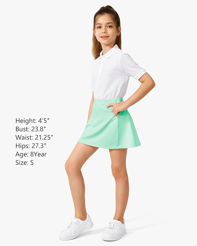 Stelle Girls Tennis Skirts with Pockets Athletic Skorts Inner Shorts High Waisted Sports Golf Running Skirt