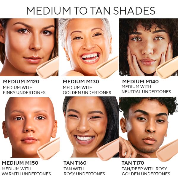 Mirabella Invincible For All HD Liquid Foundation - Anti-Aging Full Coverage Liquid Face Makeup - Moisturizing, Hydrating & Lightweight Foundation for All Skin Types (Medium M120)