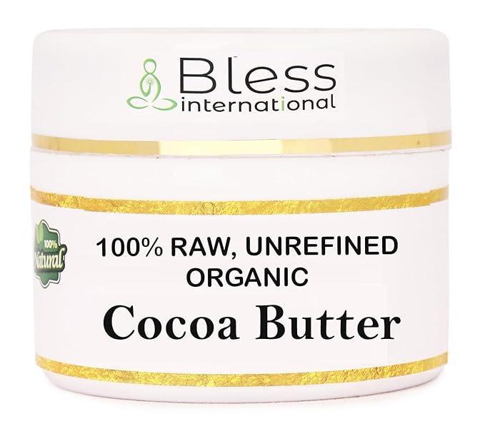 Organic Raw Cocoa Butter 100% Pure,Natural & Unrefined| Skin Moisturizer For Face, Body & Hair| 4 OZ/115 GM Ivory / White Grade A | DIY Creams, Balms, Lotions, Soaps| Softens Dry & Tough Skin