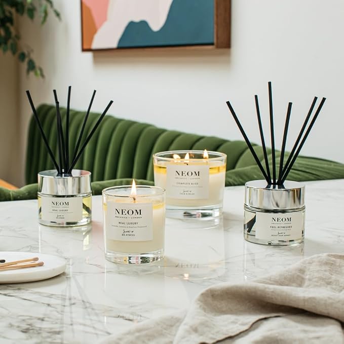 NEOM- Happiness 1 Wick Candle | Neroli, Mimosa & Lemon | Essential Oil Aromatherapy Candle