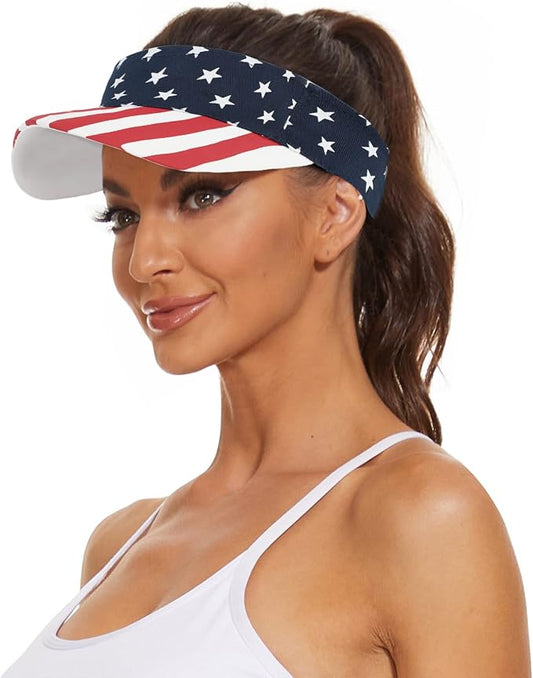 Zando 3.2" Structured Brim Visor Hats for Women, UPF 50+, Golf/Tennis | 3.2"Structured Brim Adds Sun Coverage, Steady View, Quick-dry Sweatband, Open-Top Ponytail Fit, Adjustable Fit & Lightweight