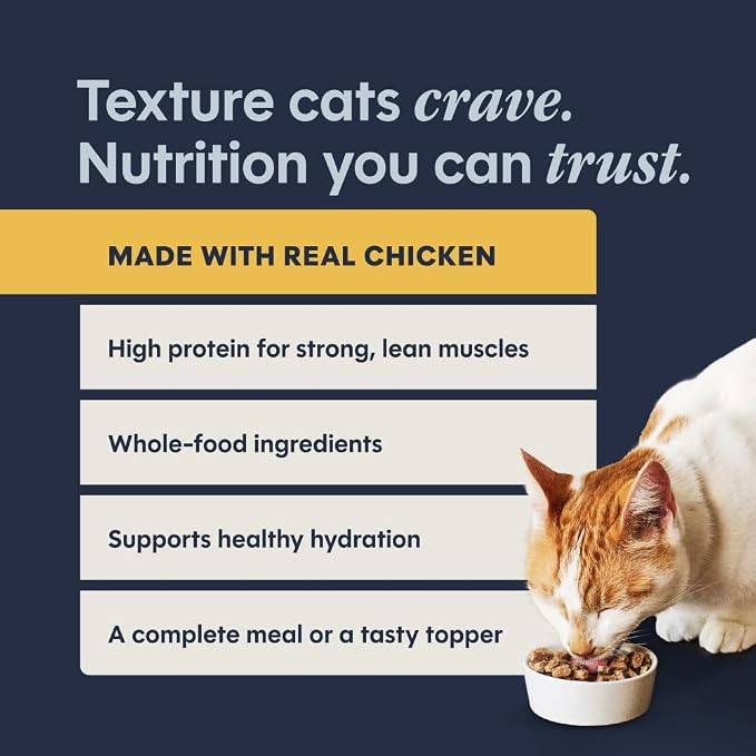 Instinct Flaked Entrees, Wet Canned Cat Food, Chicken, 3 oz. (24 Count) | Tender flaked cuts in savory gravy, high protein, real chicken, whole-food ingredients, grain-free, hydration support