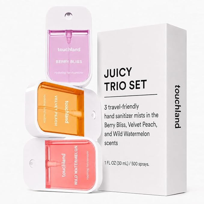 Touchland Hand Sanitizer Spray, Juicy Trio - 3 x 1 FL OZ