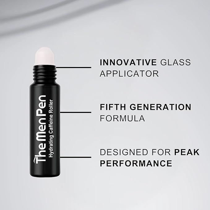 The Men Pen Eye Revival Duo | Caffeine Roller + Peptide Patches | Puffiness, Dark Circle, and Tired Eye Treatment (30 Day Supply)
