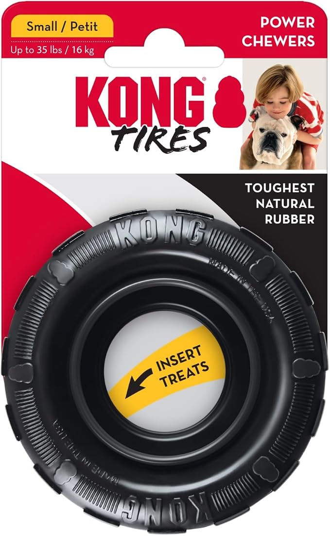 KONG Extreme Tires Natural Rubber Chew Toy, for Small Dogs